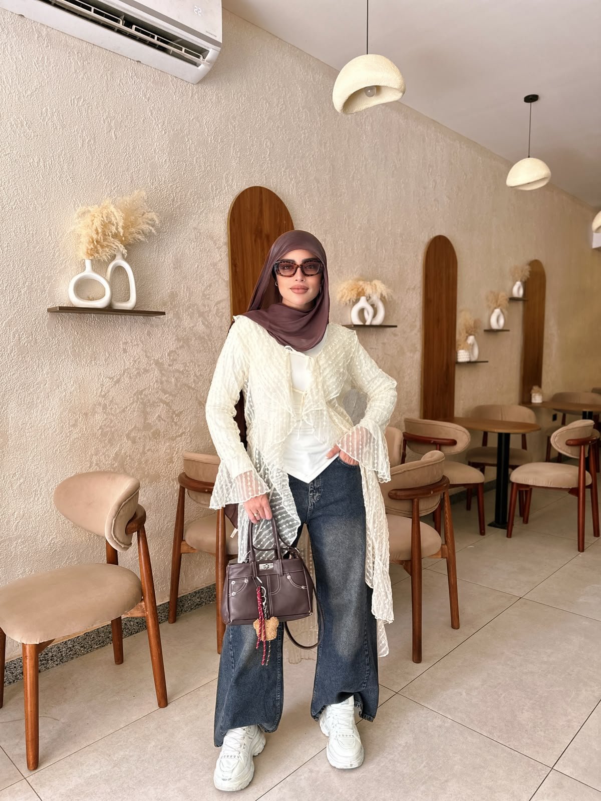 كارديجان تول مكشكش بأكمام واسعة
